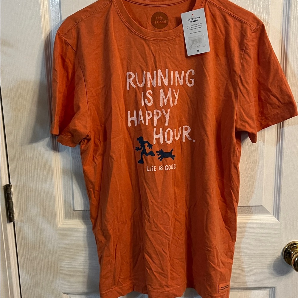 Life Is Good Orange Running Tee